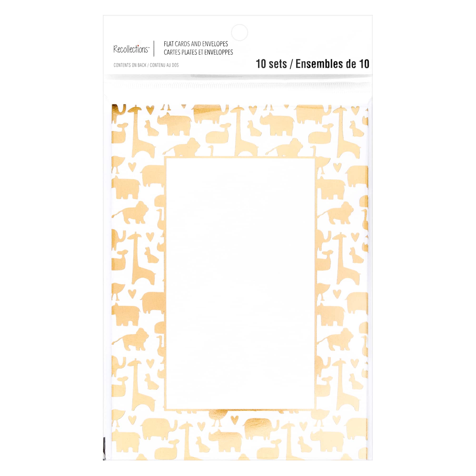 Gold Animals Flat Cards & Envelopes by Recollections™, 5" x 7"